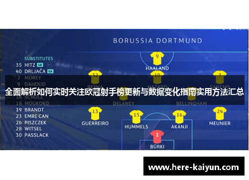 全面解析如何实时关注欧冠射手榜更新与数据变化指南实用方法汇总 全面解析如何实时关注欧冠射手榜更新与数据变化指南实用方法汇总