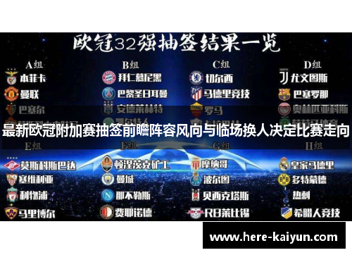 最新欧冠附加赛抽签前瞻阵容风向与临场换人决定比赛走向